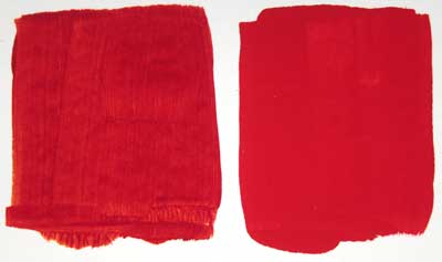 A comparison of mixed Red with Cadmium Red
