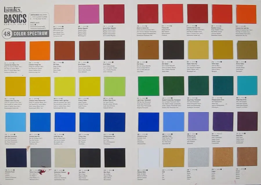 Liquitex Paint Color Chart