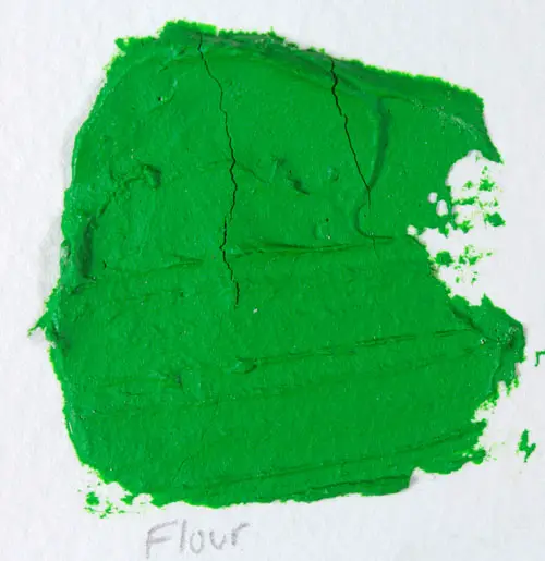 Mixing flour with acrylic paint causes cracking.
