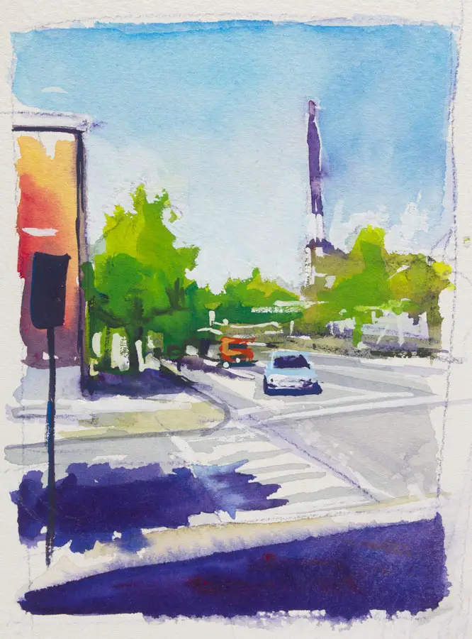 An example of a watercolor and gouache sketch from my sketchbook.